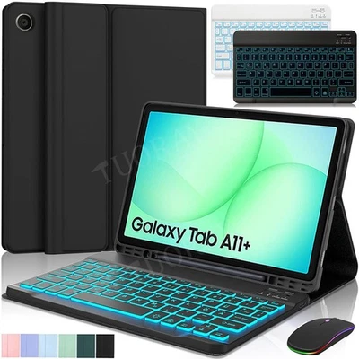 Beleuchtete Tastatur Hülle Maus Für Samsung Galaxy Tab A11+ A9 Plus 11" Tablet - Bild 1 von 4