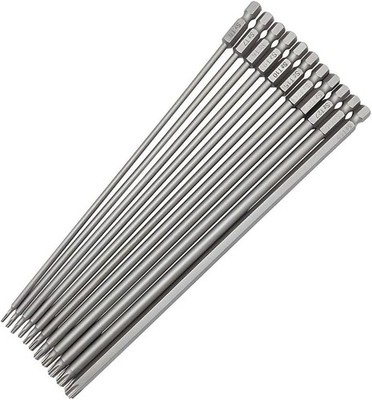 11pcs 200mm Extra Long Torx Screwdriver Bit Set, Magnetic Torx Head Screwdriver.