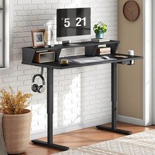 HOOBRO Computer Table with Charging Station Adjustable Standing Desk Home Office