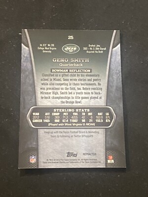 Geno Smith 2013 Bowman Sterling Black Refractor #25 24/25 | eBay display picture 3