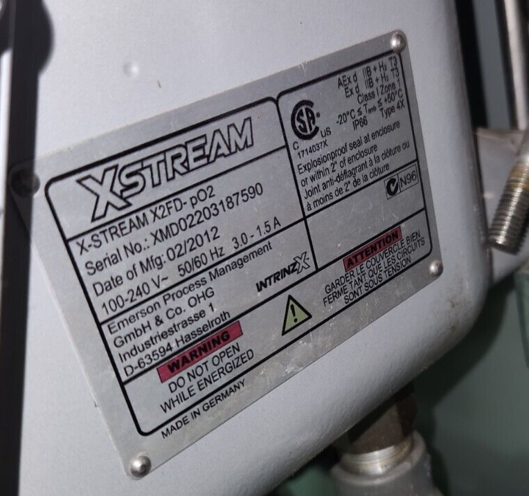 ✌️EMERSON ROSEMOUNT X-STREAM X2FD-PO2 FLAMEPROOF GAS ANALYZER