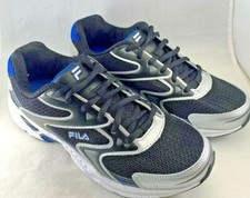 New. FILA XTENT 3 Running SNEAKERS SHOES KID SIZ -6.5 Black Silver Blue Athletic