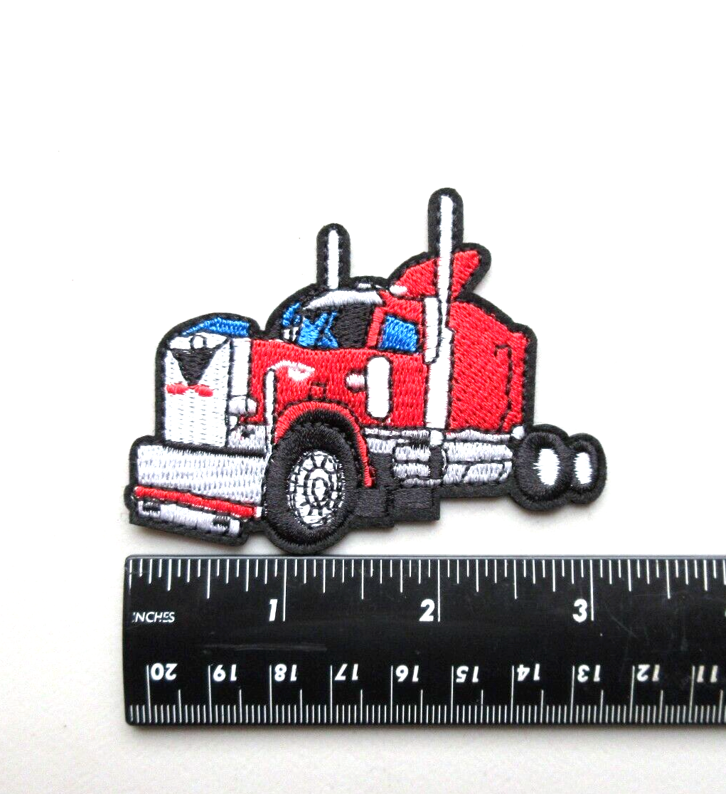 🔥TRUCKER RED BIG RIG SEMI 18-WHEELER TRAILER TRUCK EMBROIDERED IRON ON PATCH