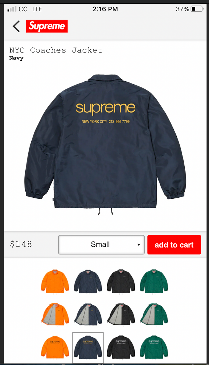Supreme - NYC Coaches Jacket - Navy Blue - SMALL - FW23 WEEK Supreme - NYC Coaches Jacket - Navy Blue - SMALL - FW23 WEEK