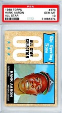 1968	Topps	Hank 	Aaron AS	370	PSA 10	Braves	12329