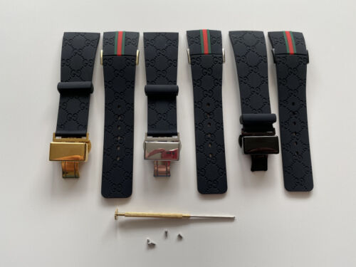 Communistisch Sportman Afsnijden New Replacement for I Gucci digital YA114207 Rubber watch strap band witch  clasp | eBay