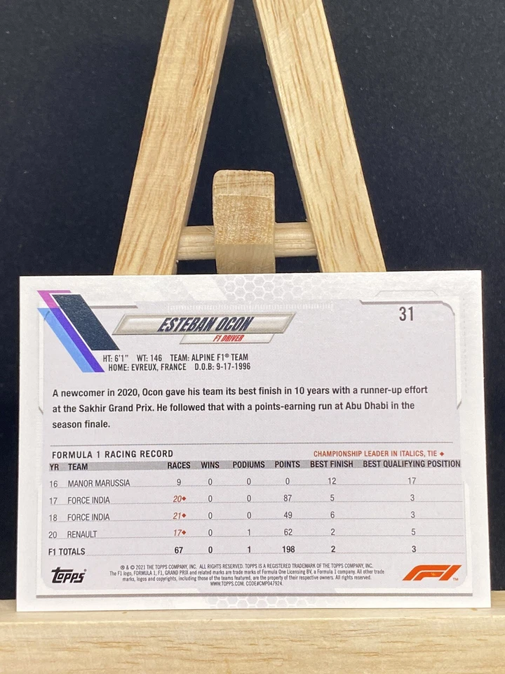 2021 Topps Formula 1 F1 Flagship Drivers Esteban Ocon #31 ALPINE F1 Team - Image 2 of 2