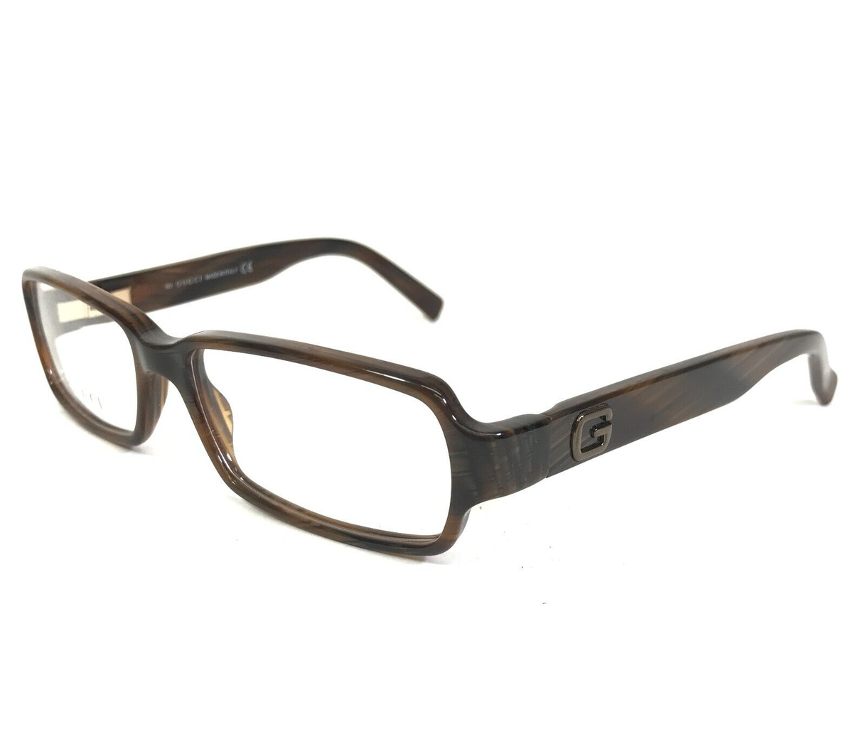 Gucci Eyeglasses Frames GG 1589 2B7 Brown Horn Rectangular