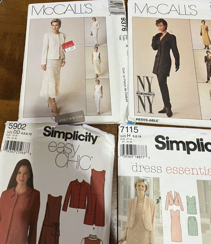 Vintage Sewing Patterns Dress McCalls Simplicity Butterick Uncut Cut 8 10 12 - Image 2 of 4