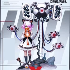 55mm Resin Girl Cat Robot Unpainted Unassembled td-3949