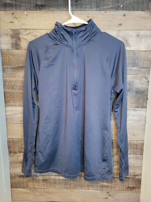 Layer 8 Gray 1/4 Zip Active Wear Large W/Thumb Holes