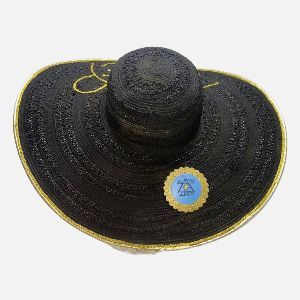 Black Wide Brim WAP Embellished Sun Hat Excellent Condition  display picture 1