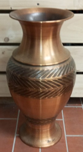Große Kupfer Vase ☆ Ornament Relief ☆ 50 cm hoch ☆ ø 25 cm