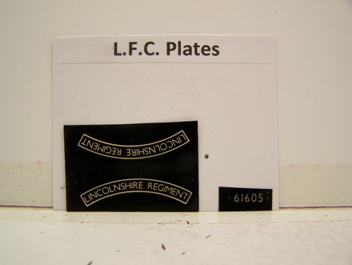 LFC LNER/BR No 61605 Lincolnshire Regiment Namensschilder | Zustand: New