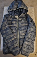 Ambercrombie Fitch Boys Puffer Green Camouflage Jacket L 14