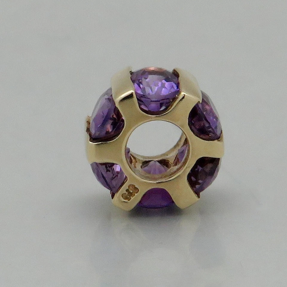 Anhänger Läufer mit Amethyst Besatz in 375/9K Gelbgold - Bild 3 von 4