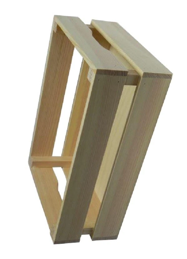 Wooden Crate - Unpainted Pine Wood Storage Box DIY small size 33 x 22 x 14 cm - Image 3 of 4