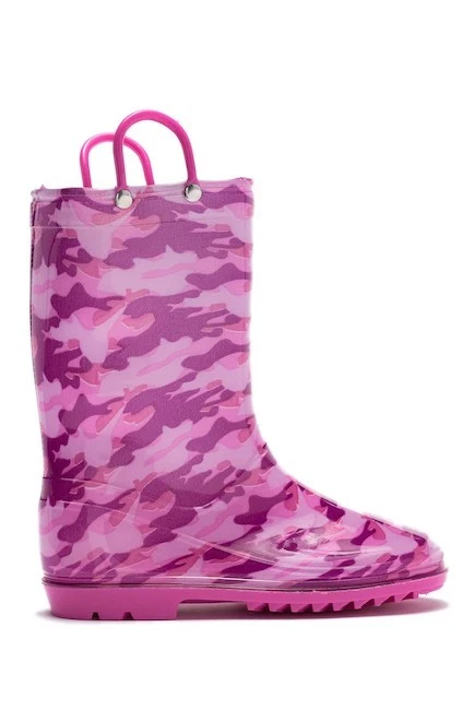 LILLY OF NEW YORK Niñas Lluvia Rosa/Púrpura Botas Zapatos Talla Y13 Foto 2 de 2