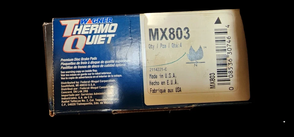 陶瓷前刹车片适用于 99-03 福特 Windstar MX803  — 第 4/4 张图片