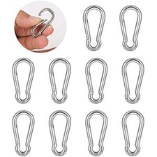 20Pcs Stainless Steel Carabiners Spring Snap Hooks Heavy Duty Keychain Clip USA