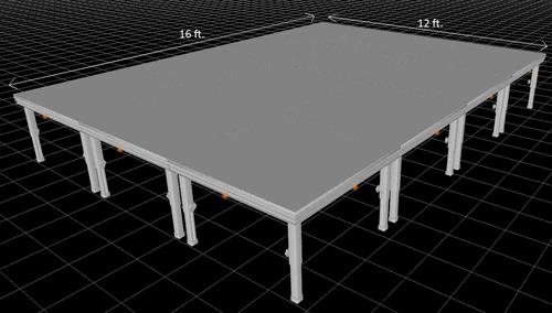 Cedarslink Professional Portable 12 X 16FT Riser Stage Kit System 23"-38" Height