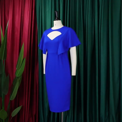 Womens Summer Ruffle Sleeve V Neck Pencil Business Work Dresses Sheath Dress  | eBay
