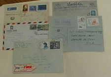 PORTUGAL  5 DIFF. PICTORIAL  AD COVERS  1947-1982 ALL TO USA