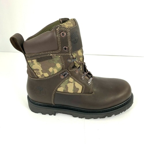 Stivali da caccia Timberland da uomo 8 pollici marroni in pelle 32096 impermeabili taglia 8,5 nuovi - Foto 2 di 12