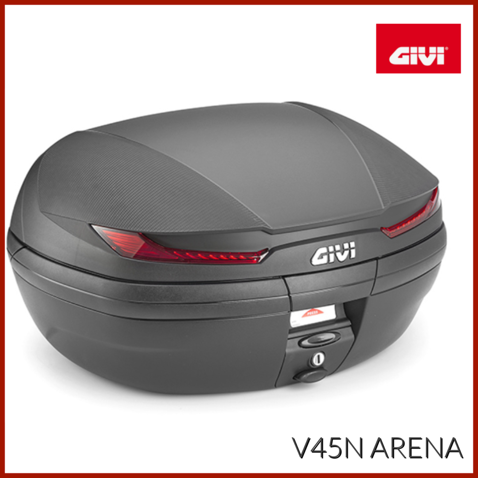 GIVI V45N ARENA BAULETTO VALIGIA GOFFRATA CON CATADIOTTRI ROSSI 45L NERA