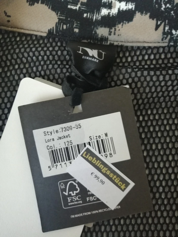 Orig. Nü Denmark Jacke Lora gr. M, Netz, Neu , Beige Schwarz, Baumwolle  - Bild 2 von 4
