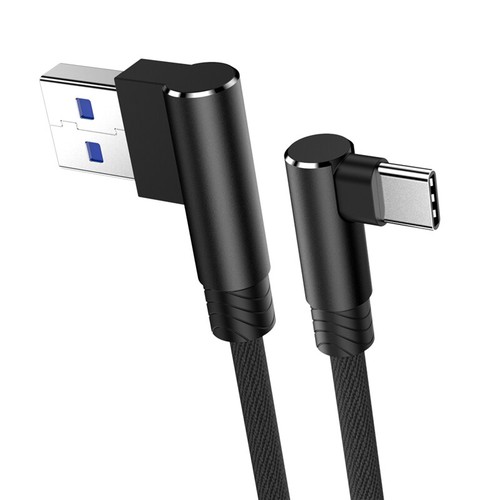 90 Degree Elbow USB A to USB C Cable Type C Fast Charging Data Cord for Samsung - Picture 11 of 15