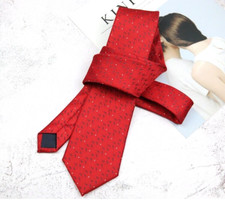 New Classic Polka Dot Red White JACQUARD WOVEN 100 Silk Men's Necktie Tie