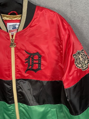 Detroit Tigers Starter MLB Black History Month Sports Bomber Jacket Sweater XL - Picture 18 of 22