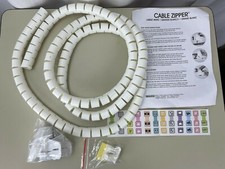 Set of 2 Evriholder 8ft. Cable Zipper White Computer Wire Management Organizer L