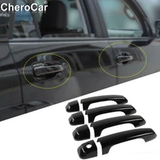 Black ABS Exterior Door Handle Cover Trim Decor For 2010-19 4Runner Accessories