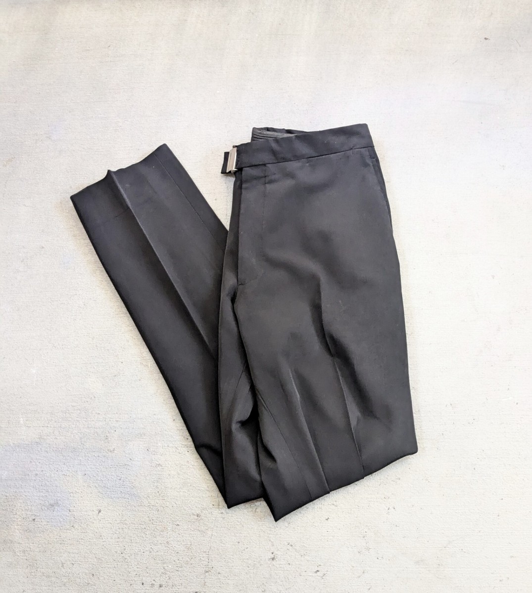 Prada Trousers Dress Pants Black Men 48 Pleated Polyester Elastane
