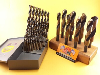 Drill Hog  Moly 37 Pc M7 Silver & Deming Drill Bits Wood Block Lifetime Warranty