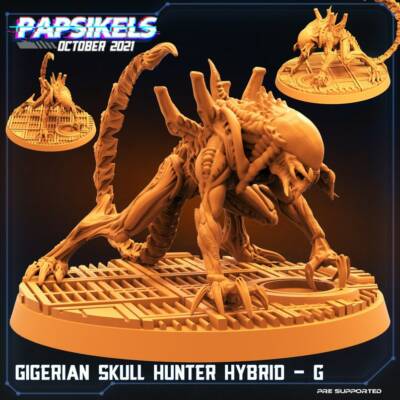 Skull Hunter Hybrid G - Resin Miniature | Sci fi | Cyberpunk Mini | Papsikel