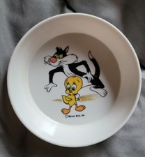 Vintage Sylvester Tweety Looney Tunes Genuine Melamine Bowl