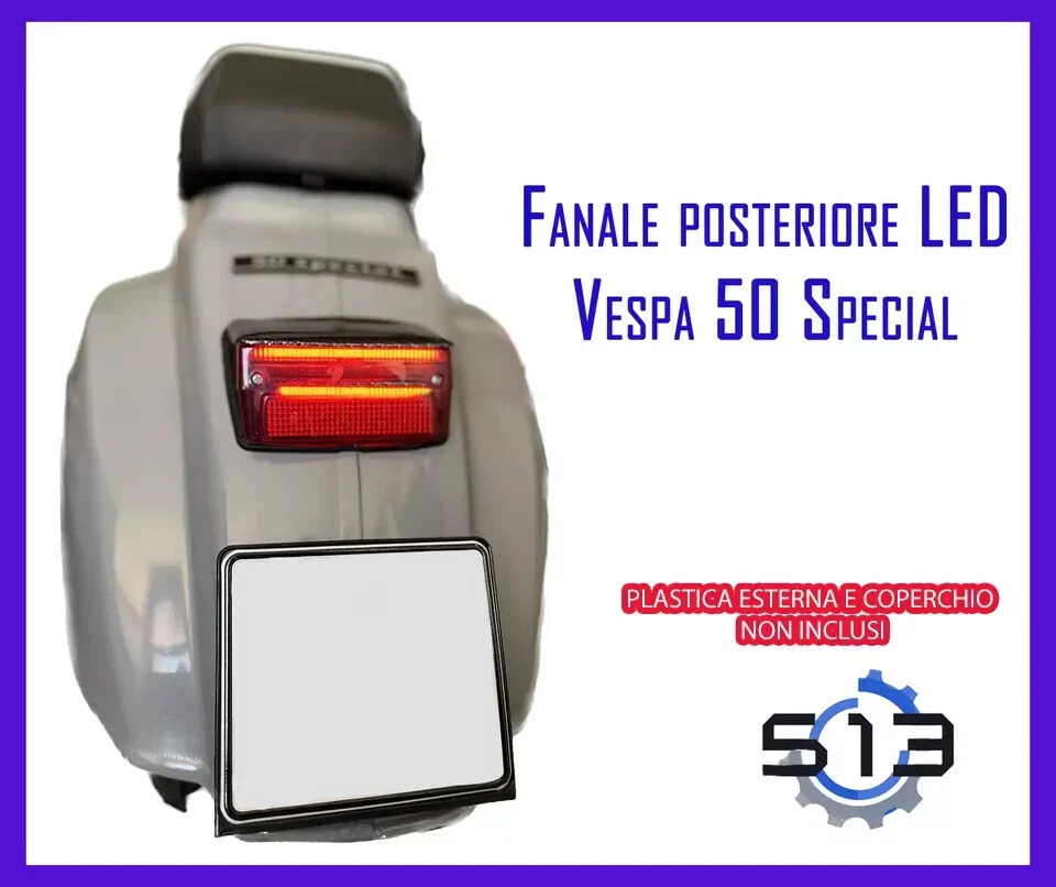 FANALE POSTERIORE STOP LED VESPA 50 SPECIAL - FARO LED 12V - Imagen 3 de 4