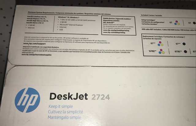 HP Deskjet 2724 Wireless All in One Scanner Printer Copier for sale online | eBay