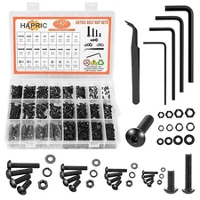 M2 M3 M4 M5 Hex Button/Socket Head Screws Nuts Bolts & Washers Assortment Kit