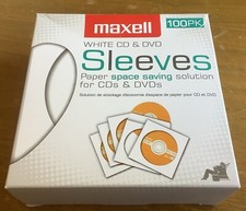 Maxell 190133 cd-402 cd/DVD Sleeves Paper-Clear Windows Open Box