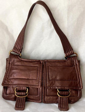 KOOBA METALLIC BRONZE LEATHER BAGUETTE SHOULDER HANDBAG