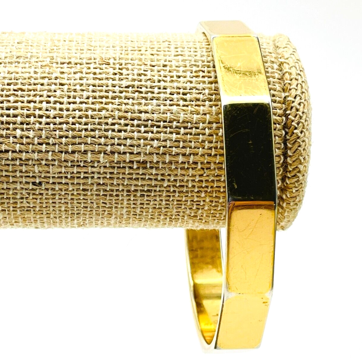 MONET Angular Bangle Bracelet Gold Tone Classic C… - image 1