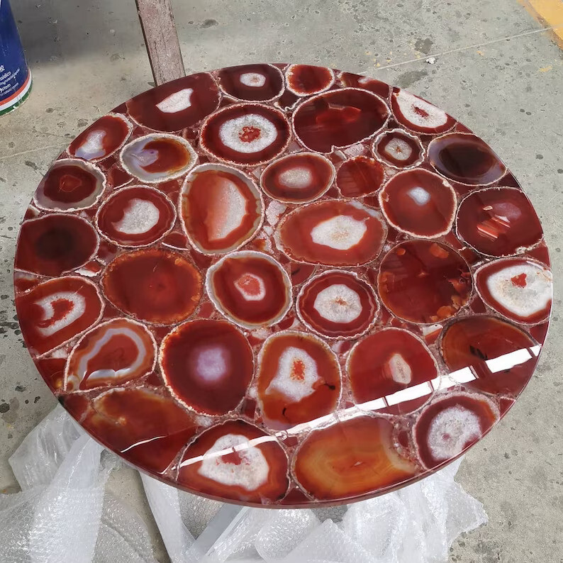 18x18 Natural Agate Round Coffee Table Top Agate Center Table Furniture Decor