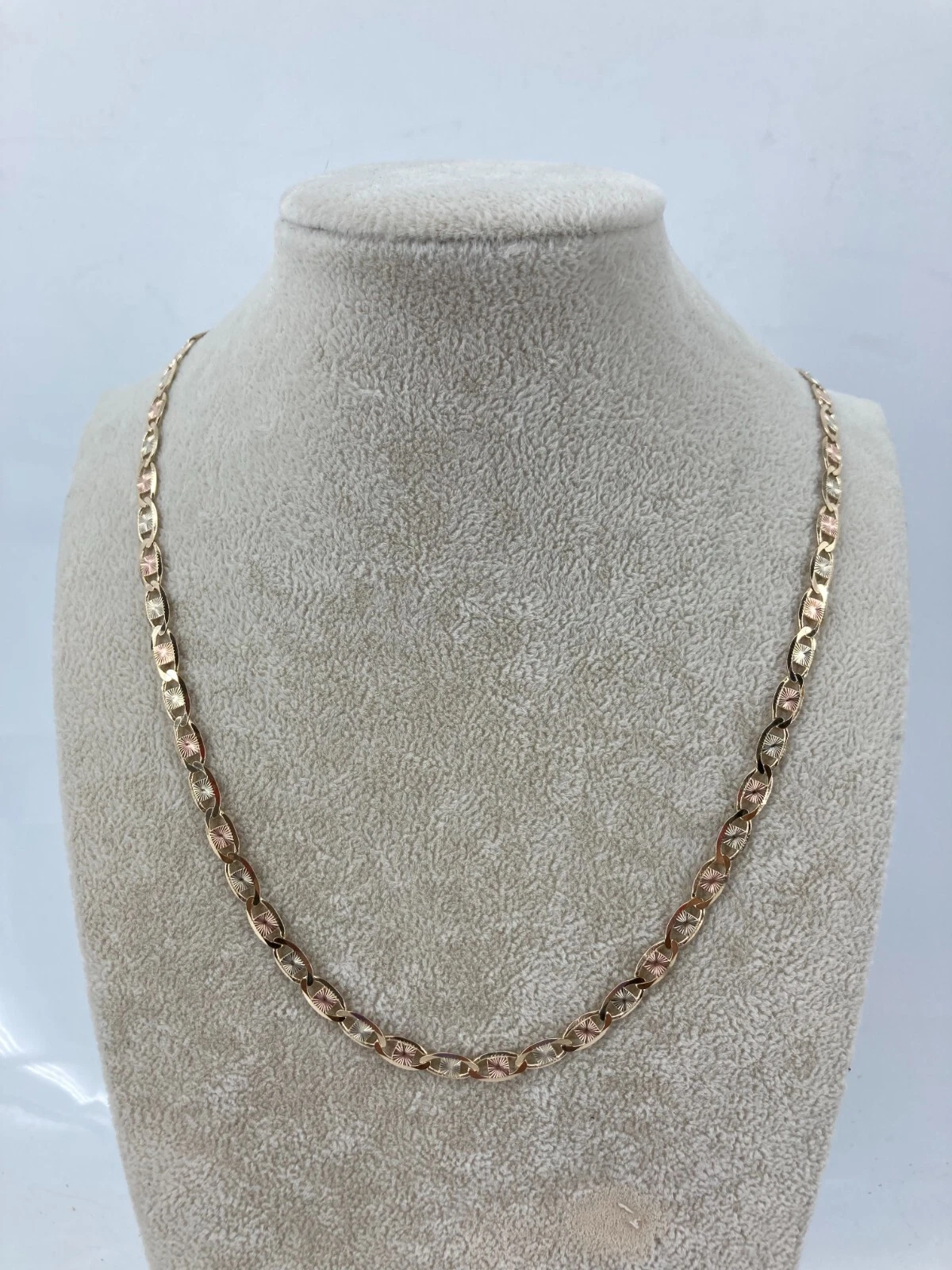 Collana catena Valentino bicolore 10 kt 24in 16g