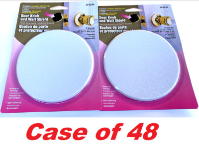 Prime-Line SCU 9244 Textured Wall Protector Bumper, White, Vinyl, 5 In (48 PACK)