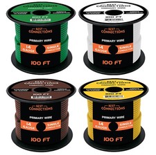 14 Gauge Car Audio Primary Wire 100ft  4 Rolls   Remote, Power/Ground Electrical