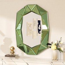Glamourous Decorative Wall Art Mirror 3D Beveled Diamond Entryway Hanging Mirror